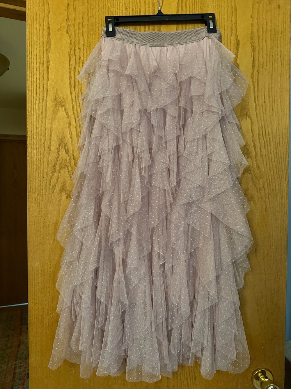Anthropologie The Cheri Ruffled Tule Midi in Color Ballet - Picture 2 of 8